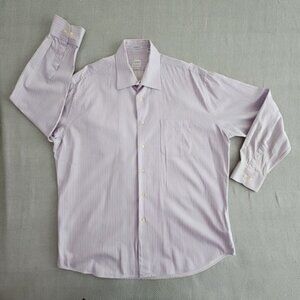 Sero Button New Haven Down Shirt Men’s 17 1/2 34/35 Purple Long Sleeve Striped